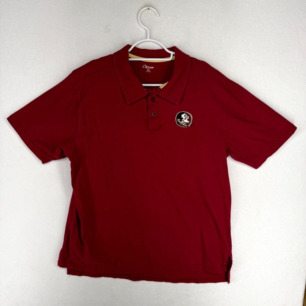 Florida State University Seminoles Cotton‎ Red Short Sleeved Polo Mens Size XL